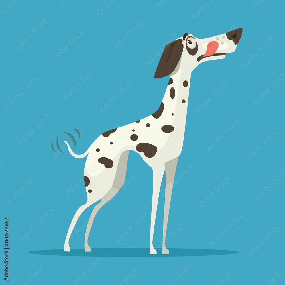 Happy smiling dalmatian dog character. Vector flat cartoon illustration