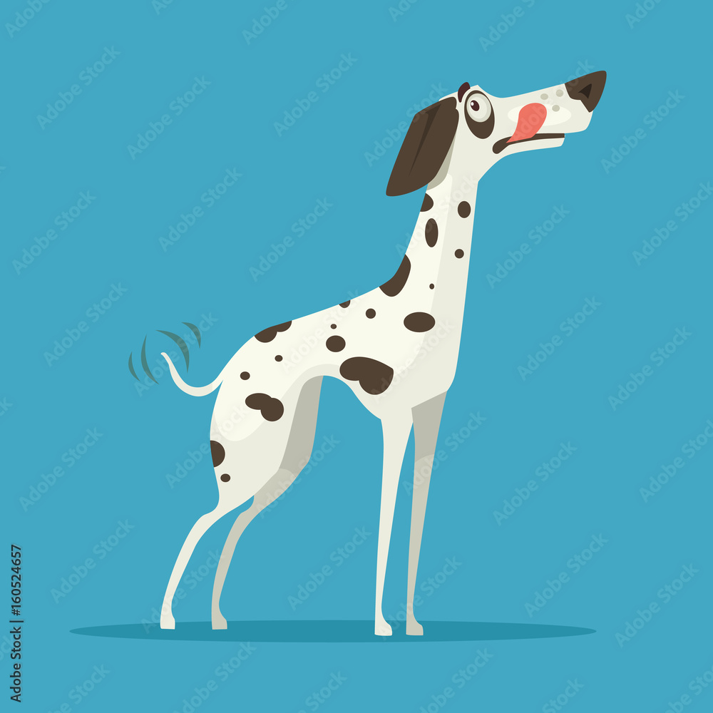 Obraz premium Happy smiling dalmatian dog character. Vector flat cartoon illustration