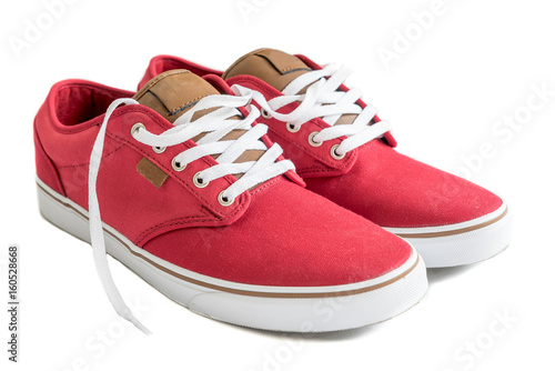 Red sneakers isolated