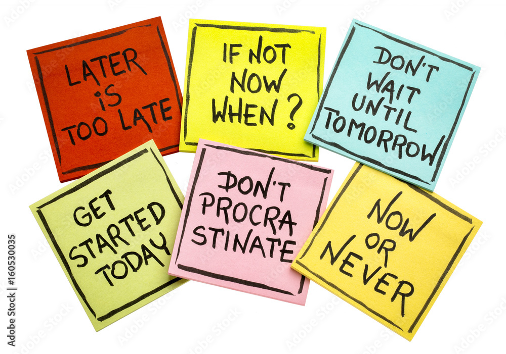 © MarekPhotoDesign.com - fighting procrastination - set of motivational notes © MarekPhotoDesign.com - fighting procrastination - set of motivational notes