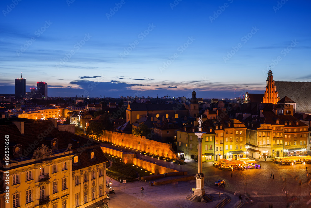 Warsaw Capital City of Poland Twilight Cityscape