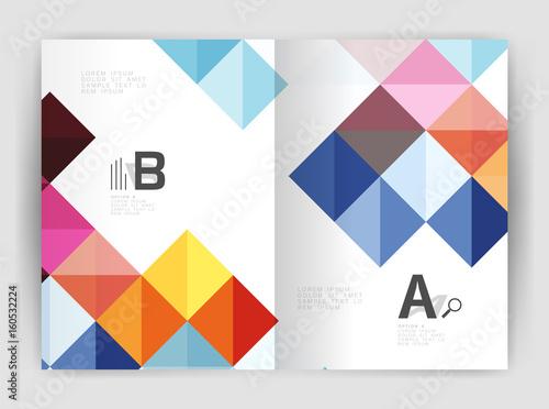 Vector square minimalistic abstract background, print template business brochure a4
