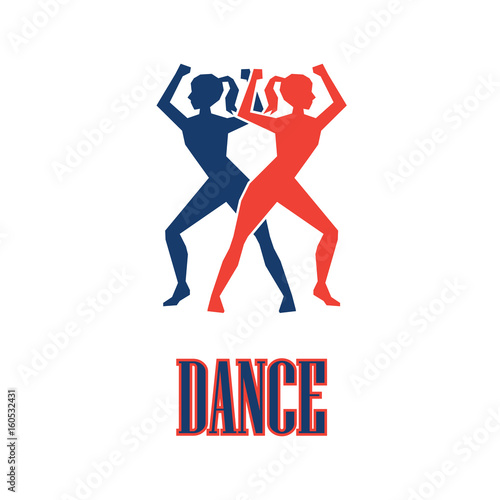 dance logo for dance school, dance studio. vector illustration