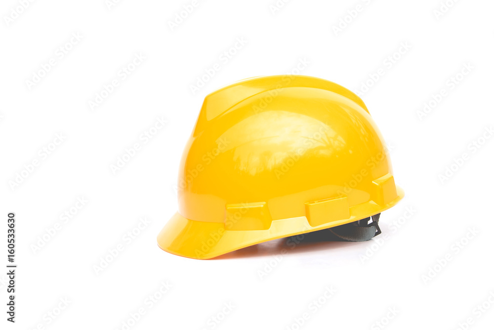 Construction Helmet, yellow safety helmet on white background Construction Helmet, yellow safety helmet on white background