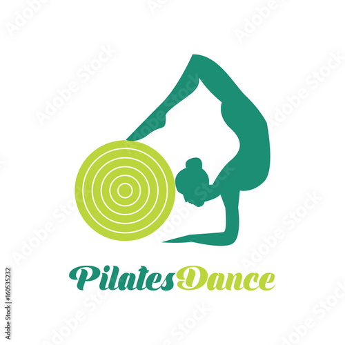 pilates logo for pilates school, pilates studio. vector illustration