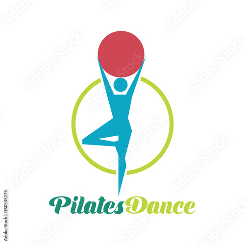 pilates logo for pilates school, pilates studio. vector illustration