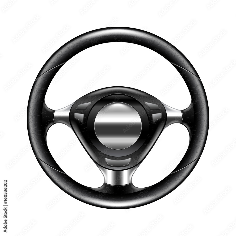 Steering wheel isolated on white vector Steering wheel isolated on white vector