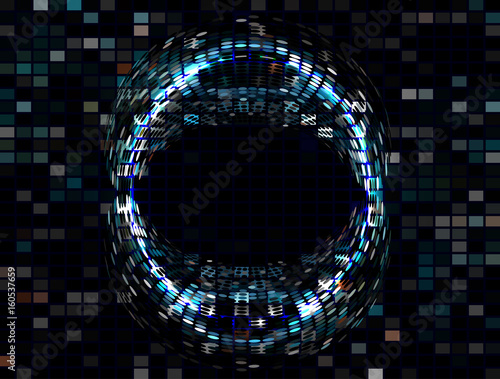 Abstract background. Deepening voluminous objects, from wavy lines