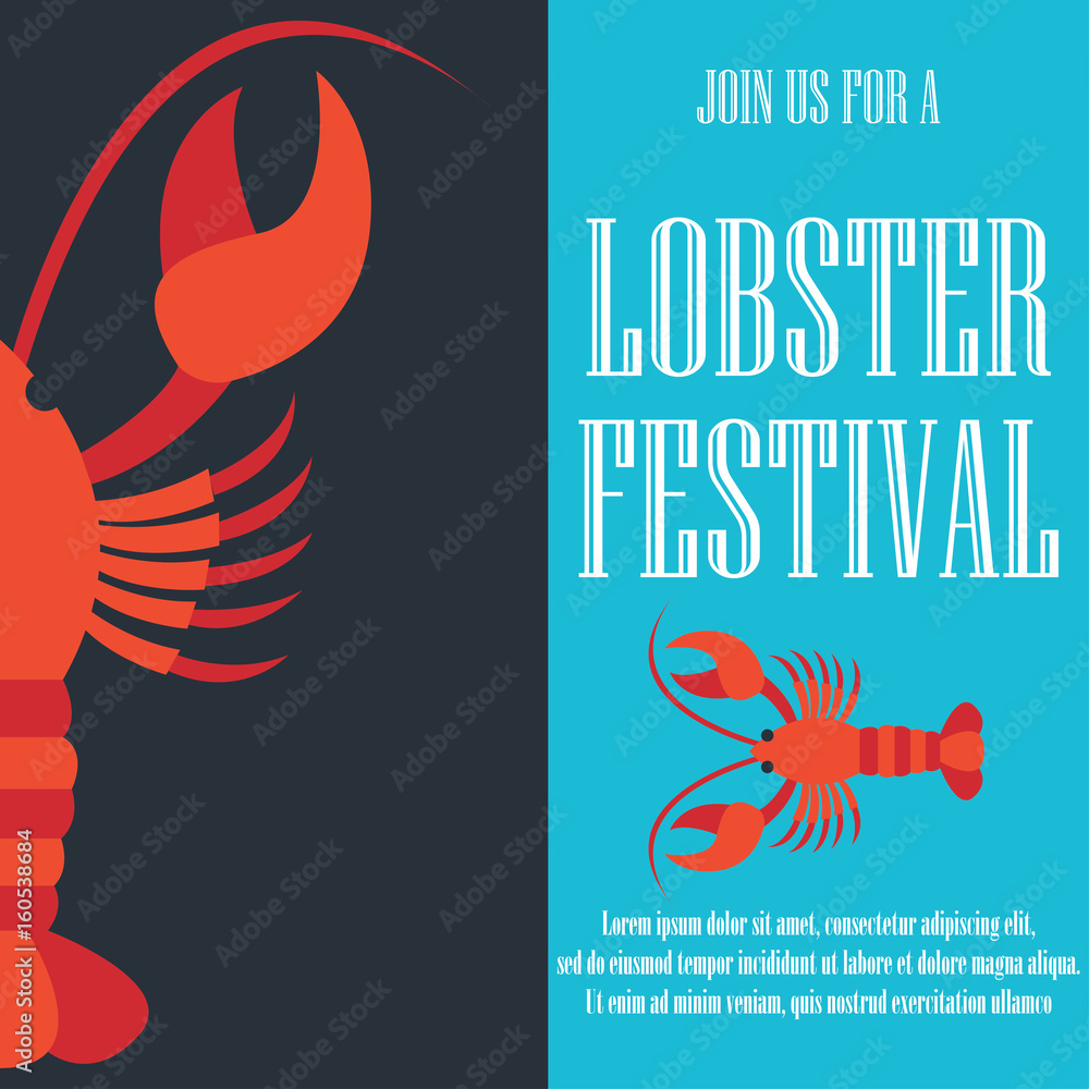 lobster poster for lobster festival. vector illustration Stock Vector Adobe Stock