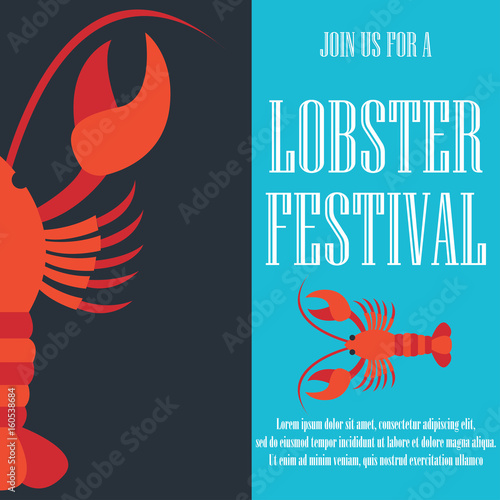 lobster poster for lobster festival. vector illustration