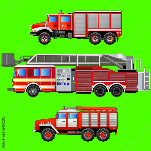 Fire trucks vector isolated