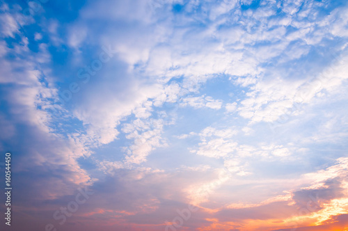 Fototapeta Naklejka Na Ścianę i Meble -  Twilight sunset clouds sky with colorful clouds vintage color tone