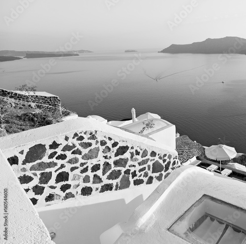 sea in architecture europe cyclades santorini old town white and the sky