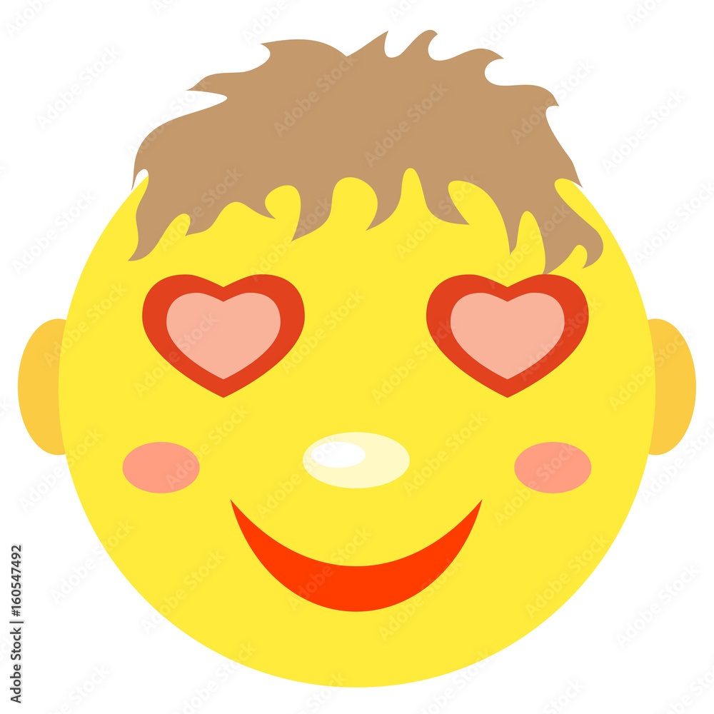 Fototapeta premium In love smiley boy. 