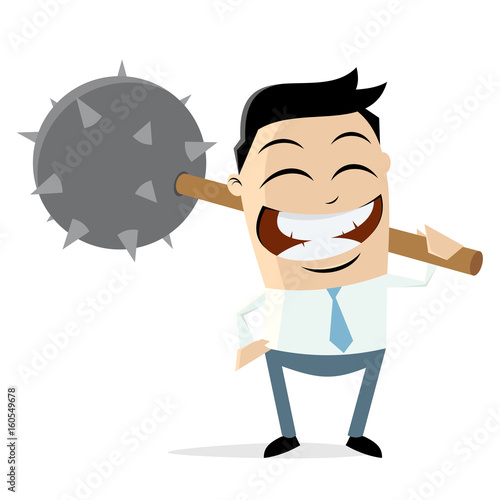 evil businessman with morning star