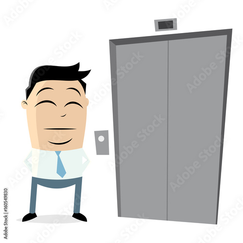 businessman waiting for the elevator