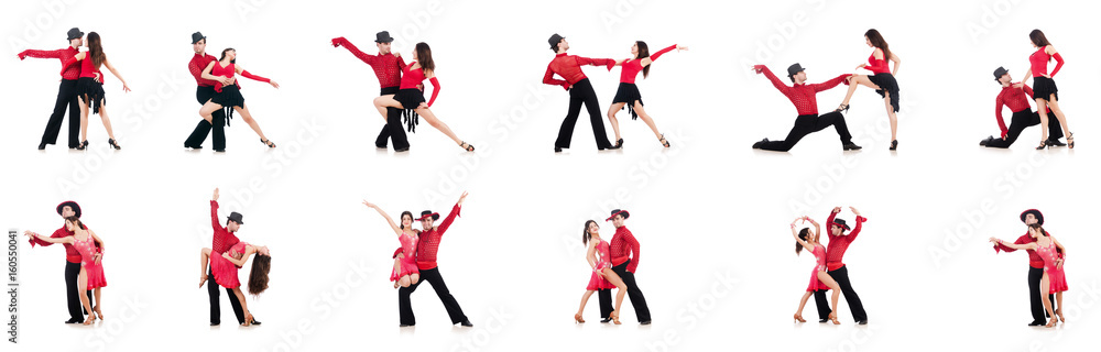 Pair of dancers isolated on the white Pair of dancers isolated on the white