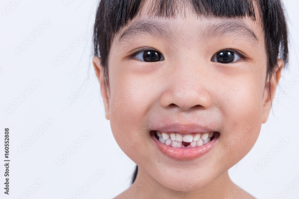 Happy Asian Chinese little girl with toothless smile Happy Asian Chinese little girl with toothless smile