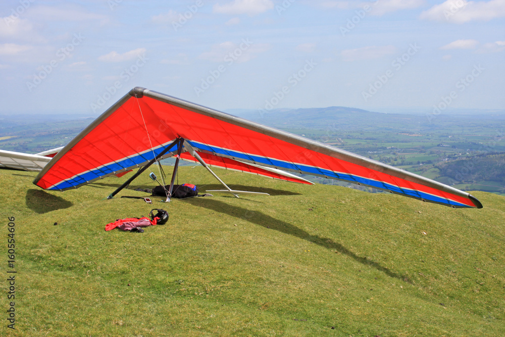 Hang Glider prepared to fly