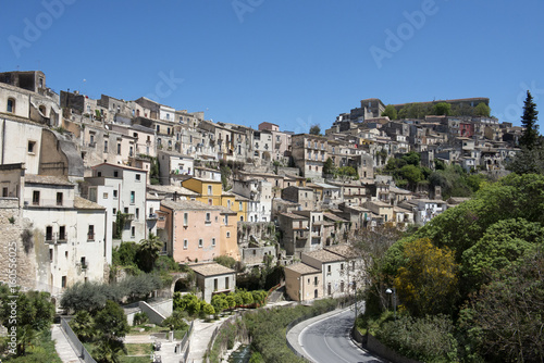 Houses on the hillside at Ragusa Ibla in Sicily