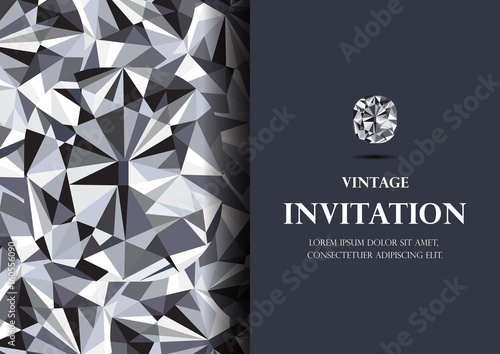 invitation card diamond background vector