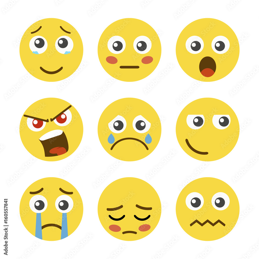 Fototapeta premium A set of attractive smileys