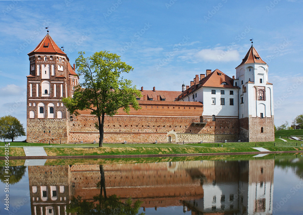 Mir Castle -  historical heritage of Belarus. UNESCO World Heritage. Traveling on Belarus 