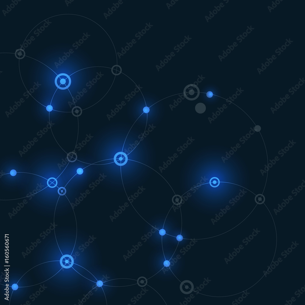 Digital glow effect lines. Circle connect technology illustration Digital glow effect lines. Circle connect technology illustration