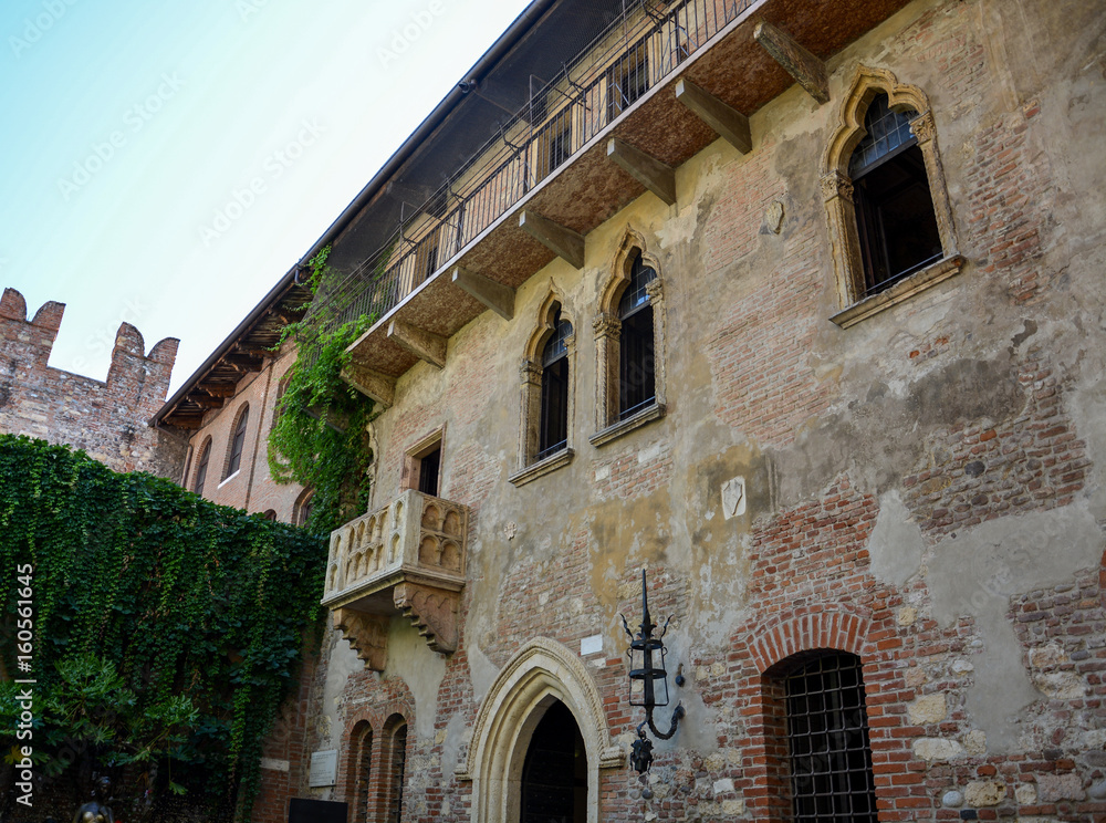 The famous balcony of Juilet in Verona, Italy