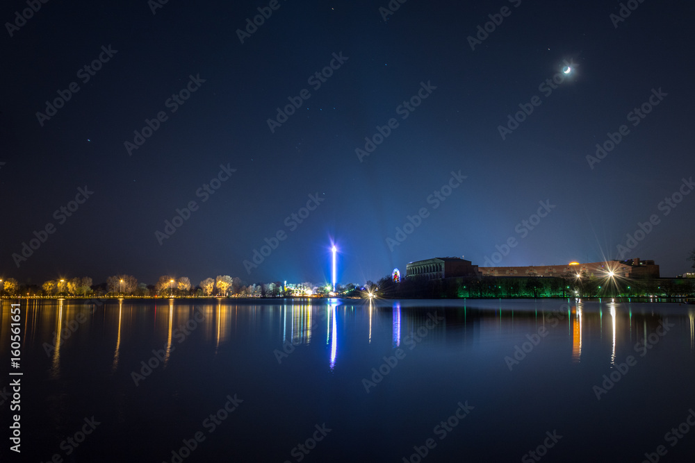 The lake Dutzendteich during the fair in the night The lake Dutzendteich during the fair in the night