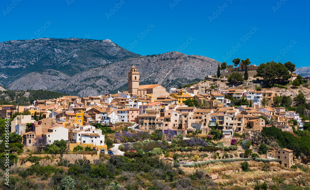 Polop village on hill top, Alicante,Spain