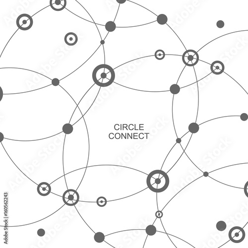 Vector abstract technology background with connect circle and dot