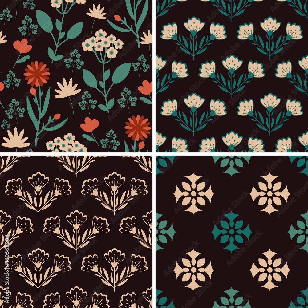 Seamless decorative patterns Seamless decorative patterns