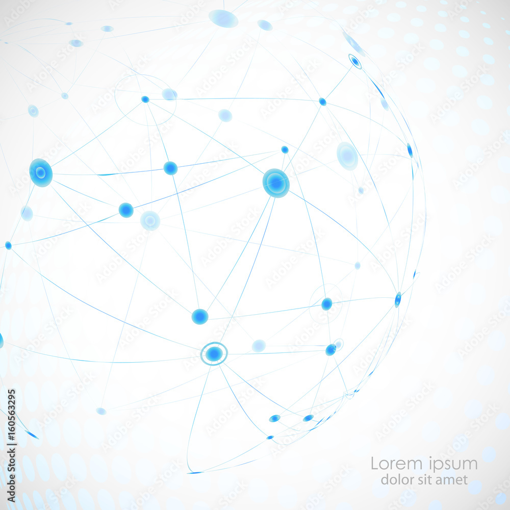 Abstract vector connect circle with molecular structure Abstract vector connect circle with molecular structure