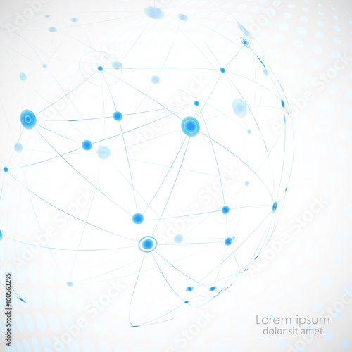 Abstract vector connect circle with molecular structure