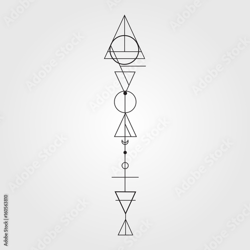 Abstract mystic sign with geometric shapes