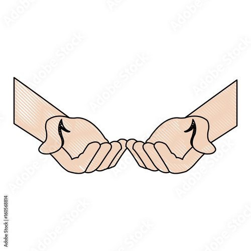 open male hands care support and help concept vector illustration