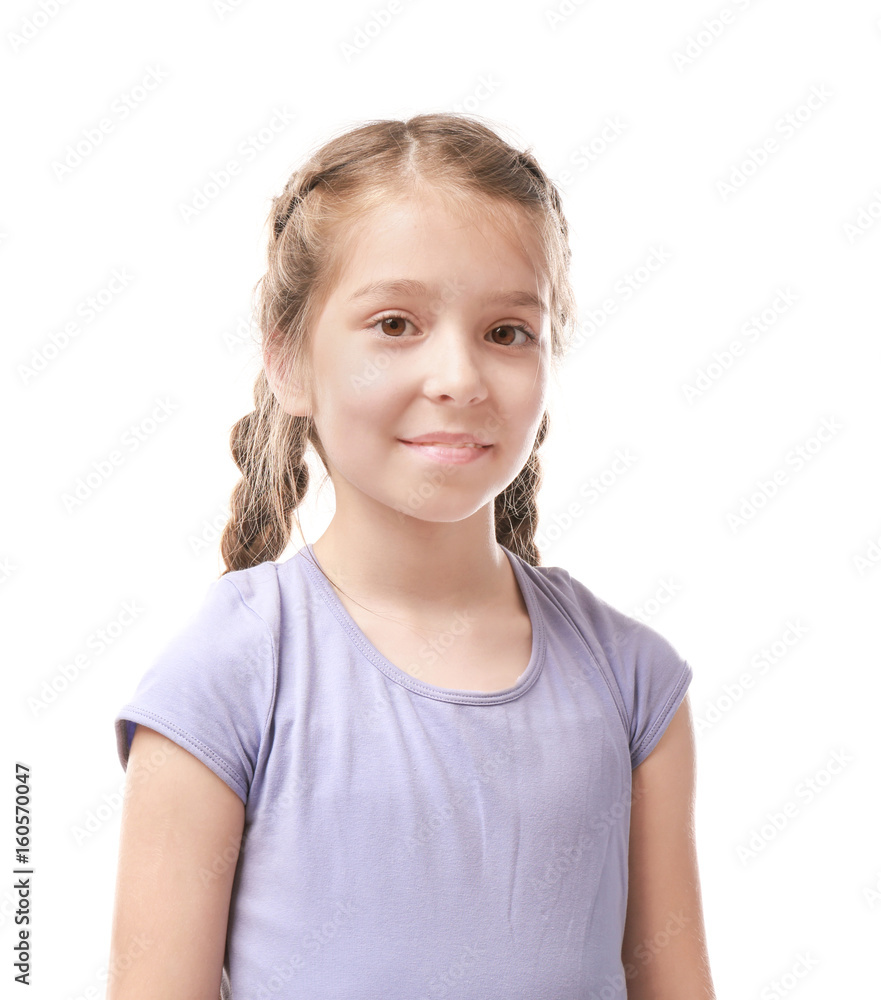 Cute funny girl on white background Cute funny girl on white background