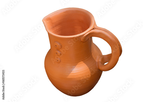 clay jug handmade isolated