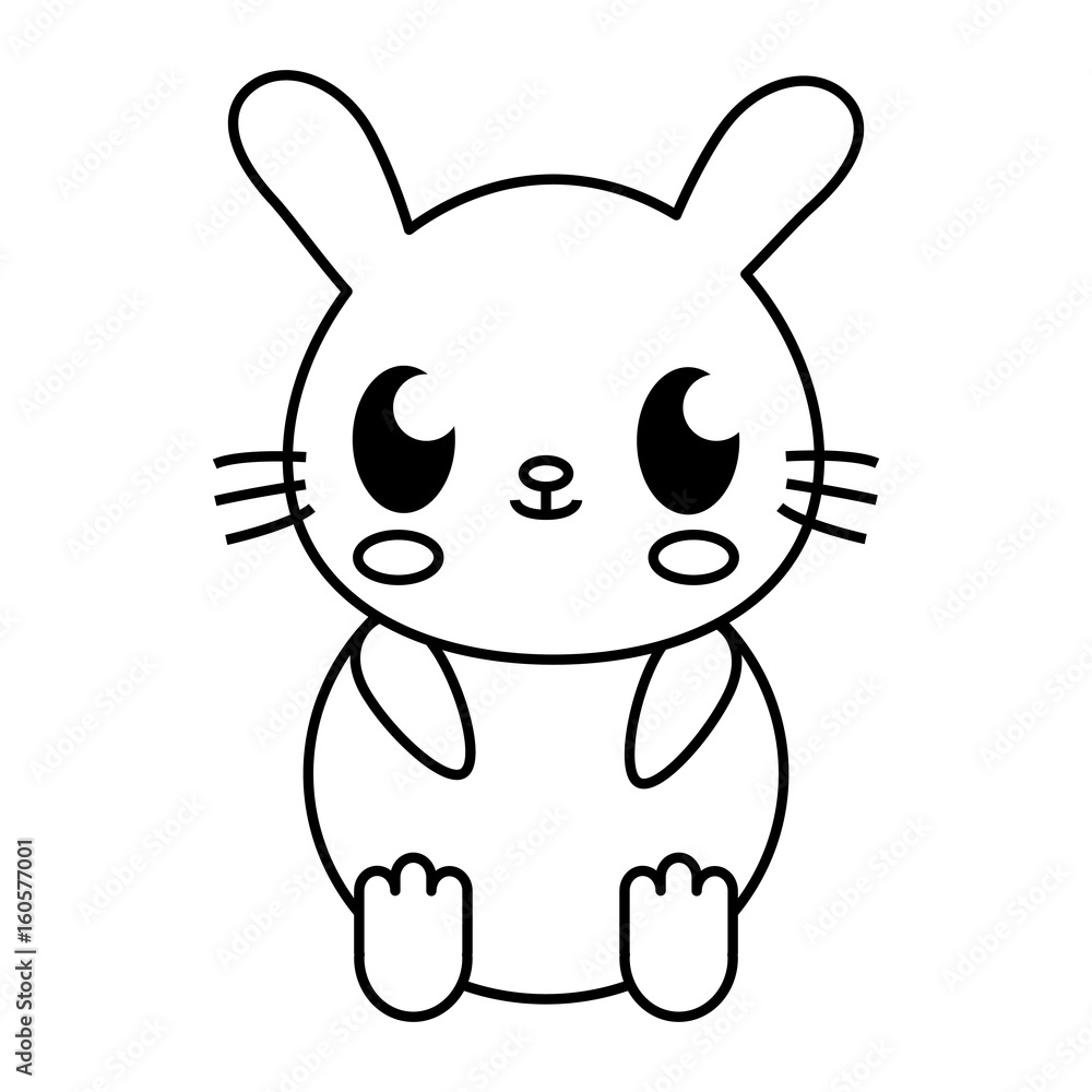 kawaii rabbit icon over white background vector illustration kawaii rabbit icon over white background vector illustration
