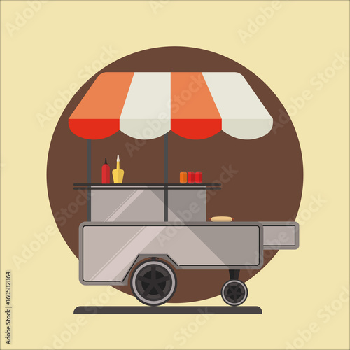 Hot dog ctreet car icon.