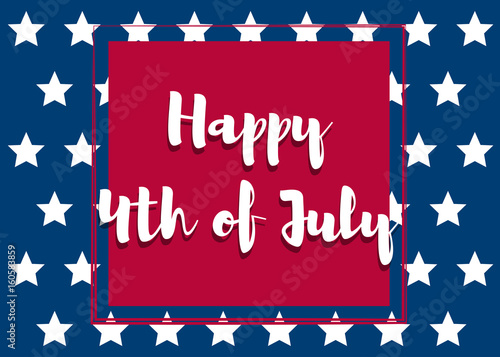 Fourth of July. United States independence day greeting card. July fourth typographic design. Vector illustration photo