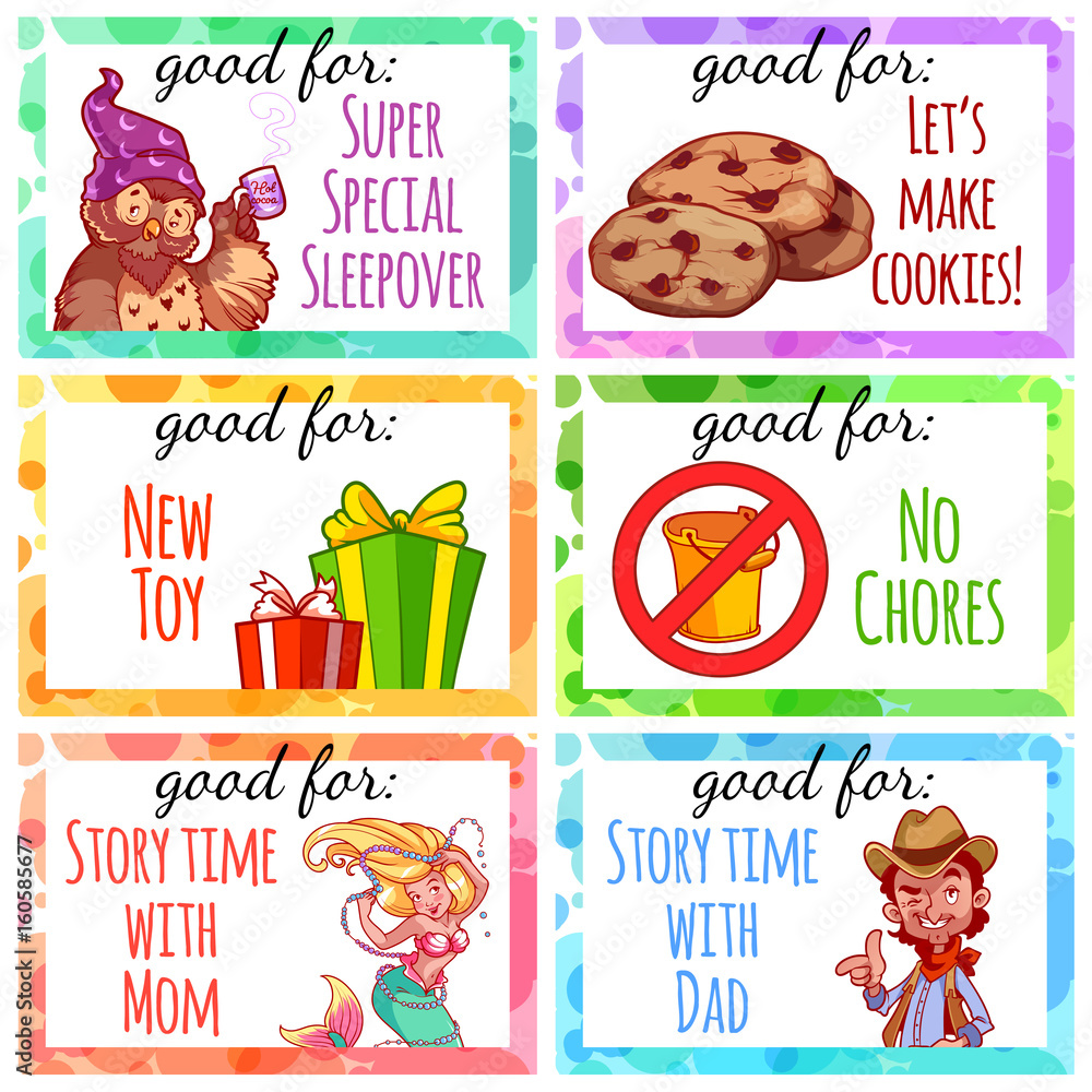 Printable kids coupons to use as a gift. Stock Vector | Adobe ...
