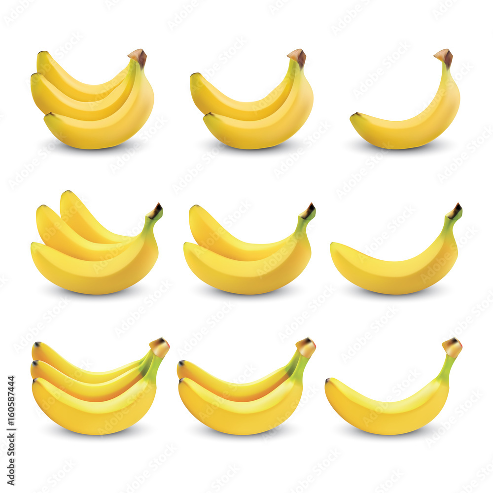 Banana realistic isolated, Banana Vector illustration. Realistic illustration