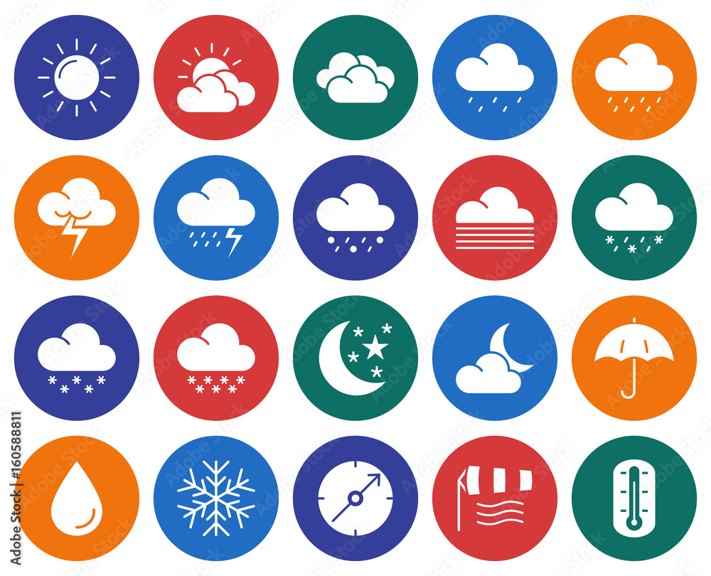 Modern line style icons set: Weather Modern line style icons set: Weather