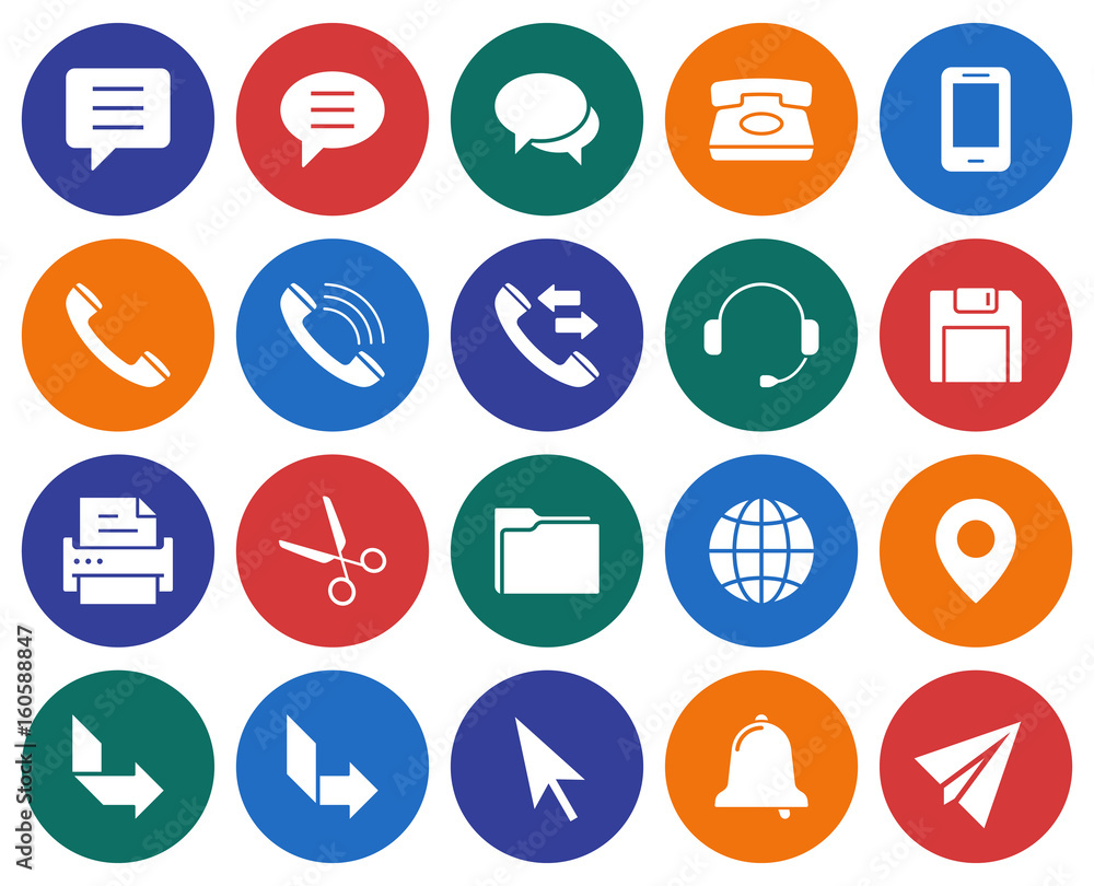 Fototapeta premium Collection of round icons: User interface. Set #3