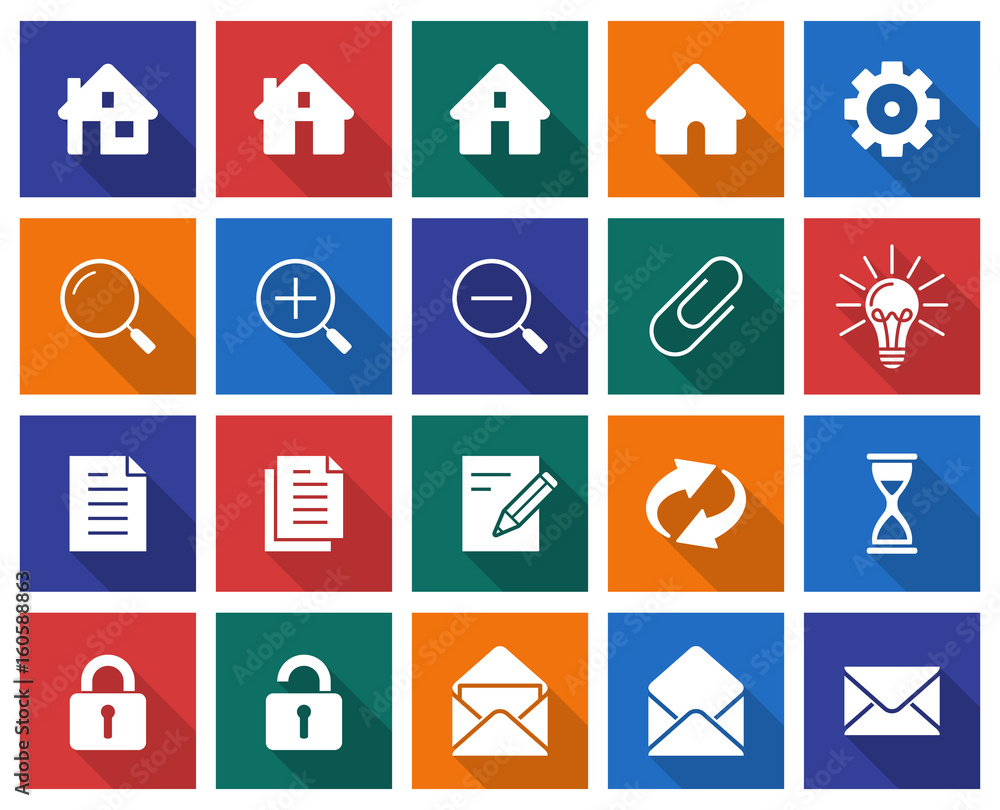 Collection of square icons: User interface. Set #1 Collection of square icons: User interface. Set #1