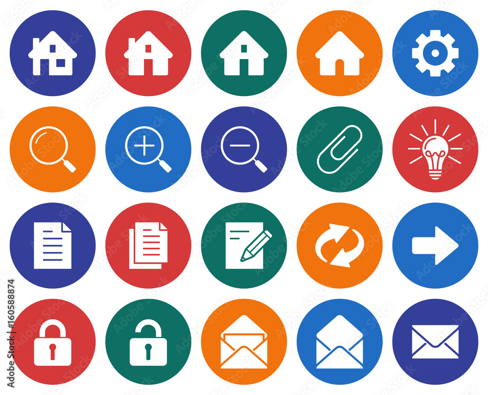 Collection of round icons: User interface. Set #1 Collection of round icons: User interface. Set #1