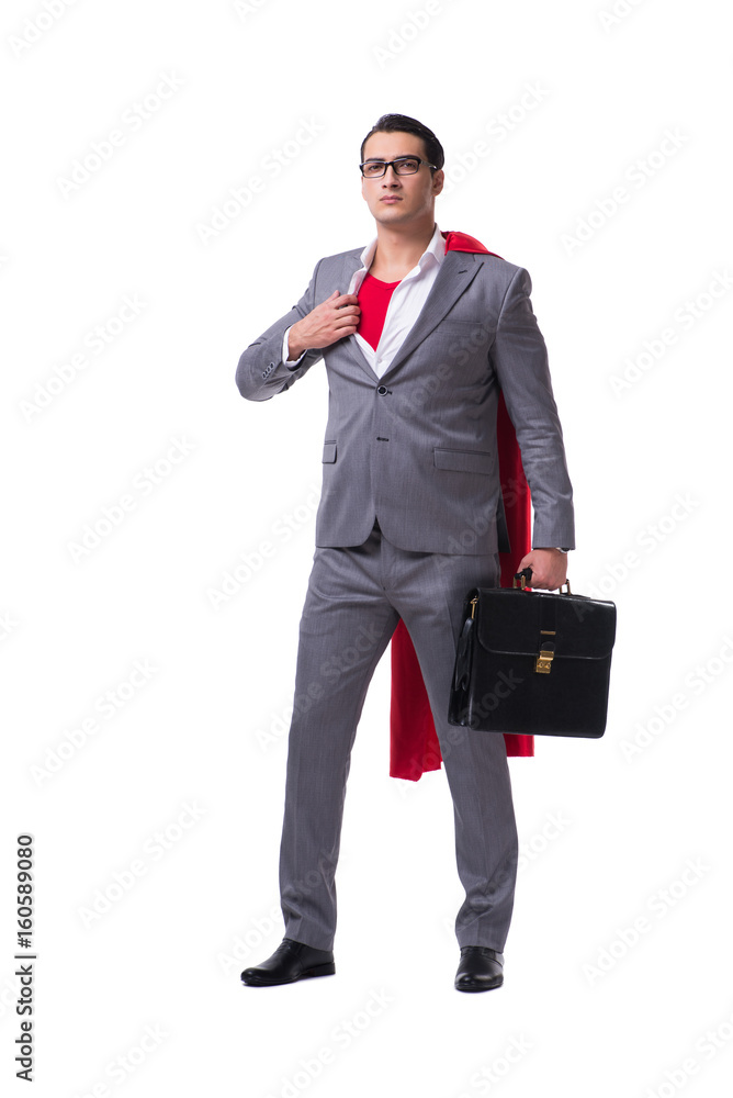 Superhero businessman isolated on white background Superhero businessman isolated on white background