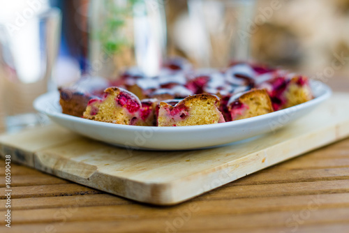 Cake on a wooden table